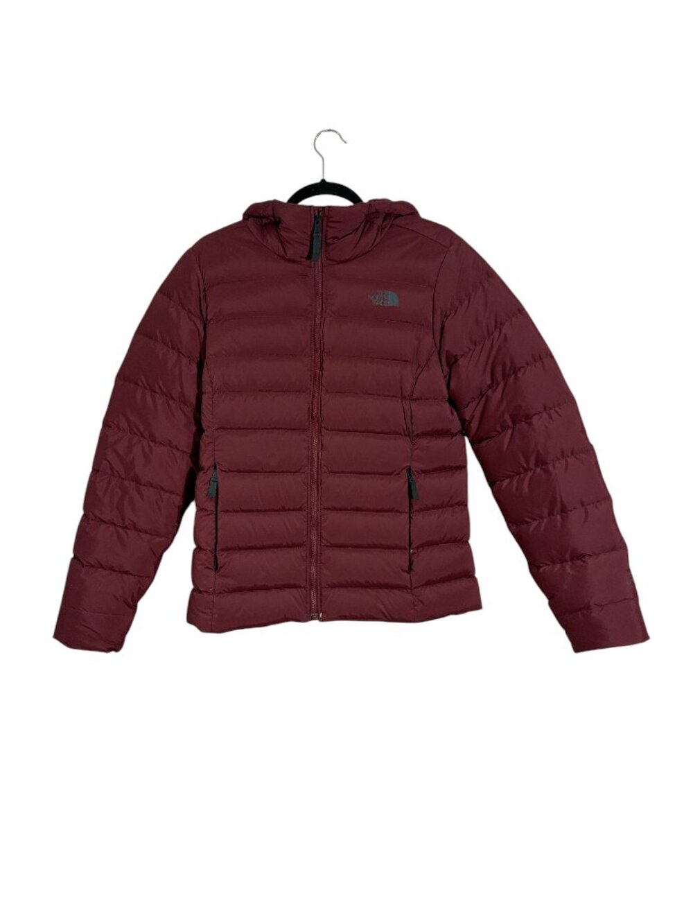 The North Face Burgundy Hooded Down Puffer Jacket Coat Women's Size Medium
